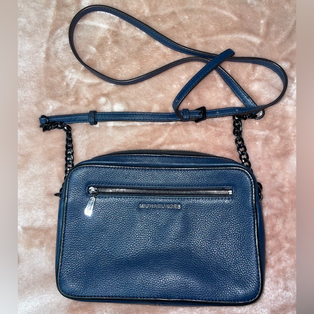 Michael Kors Navy Leather Crossbody